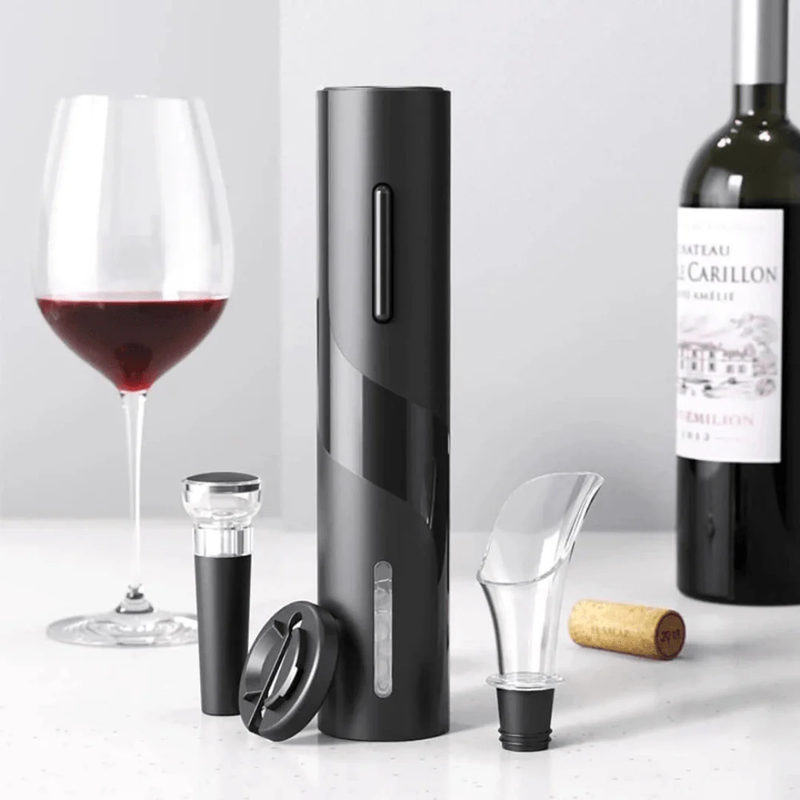 Abridor de Vinho Elétrico Automático Premium Original + 3 BRINDES GRÁTIS