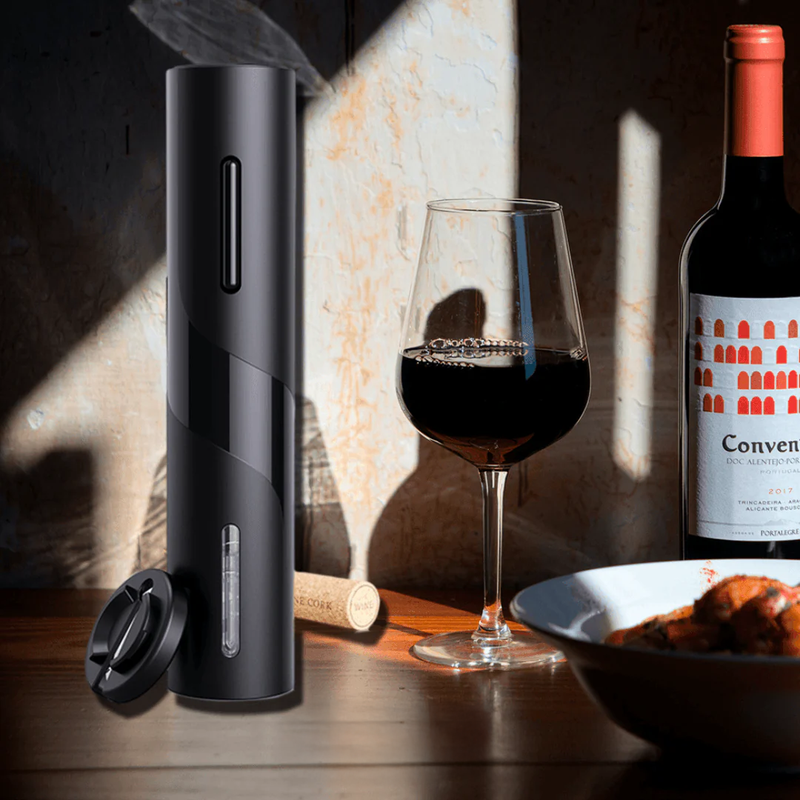 Abridor de Vinho Elétrico Automático Premium Original + 3 BRINDES GRÁTIS